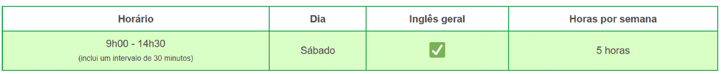 Horaires du samedi